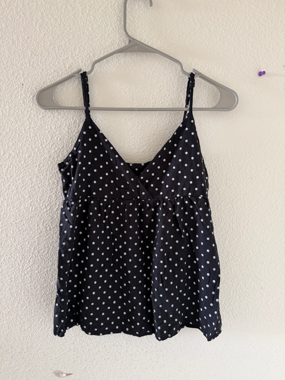 Brandy melville Edith Black Polka Dot Spaghetti Strap Tank Top